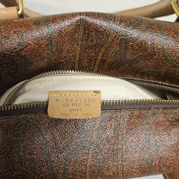 Etro Brown and Tan Paisley Satchel